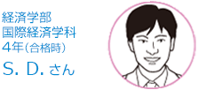 経済学部・国際経済学科　4年 （合格時） 百々　翔太郎さん